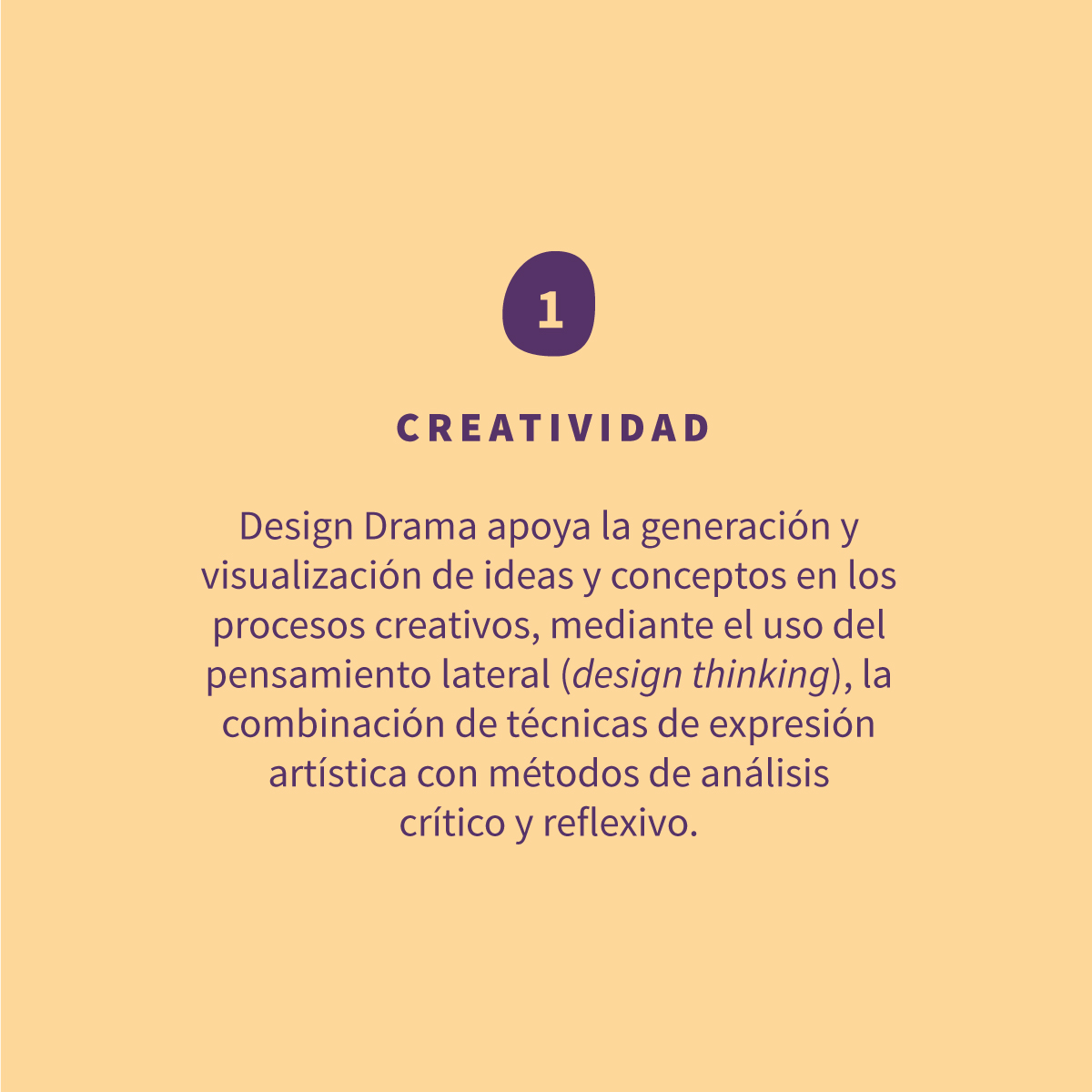 
<p>Design Drama apoya la generación y visualización de ideas y conceptos en los procesos creativos, mediante el uso del pensamiento lateral (design thinking), la combinación de técnicas de expresión artística con métodos de análisis crítico y reflexivo.</p>
